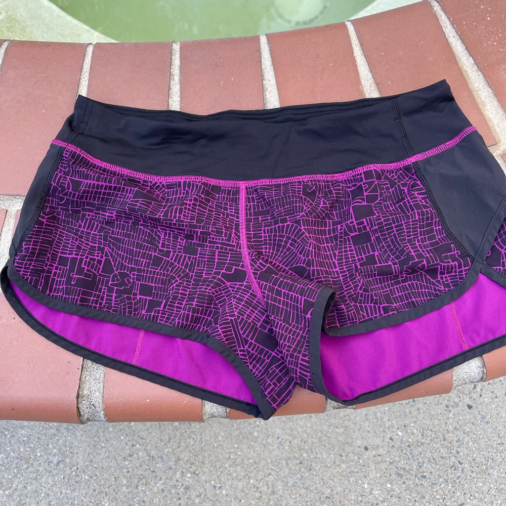 Lululemon Speed Short 2016 Seawheeze - Grid Map Regal Plum Black / Black